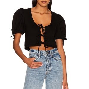 Free People Kitty Cropped Puff Sleeve Tee